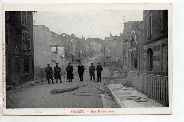 NOMENY - Meurthe et Moselle - CPA 54 - le village en ruines - rue porte basse