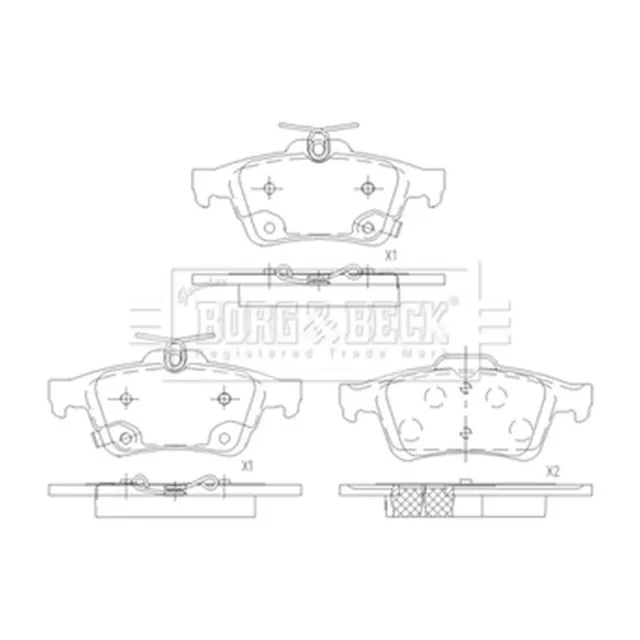 Brake Pads Set Rear For Ford Focus MK3 Hatch Borg & Beck 1936698 2019129