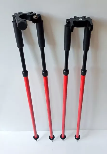 Prism Pole Thumb Release Bipod Grade Rod Total Stations GPS Surveying Bipod 2 Pc