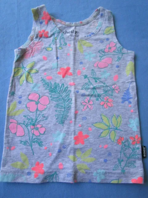 Girls Bonds Chesty Stretchies singlet top  Size 2   floral
