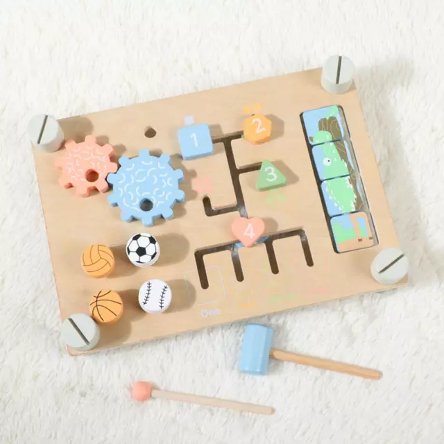 Doppelseitiges Busy Board Gear, Reisespielzeug für Kleinkinder,