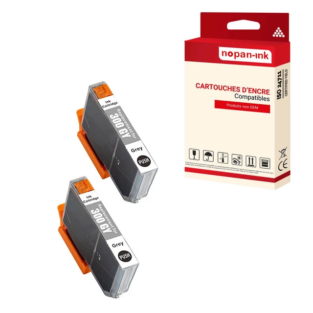 Cartouche D'encre Grise Compatible Canon PFI300 - Pour ImagePROGRAF PRO-300 - Marque NOPAN-INK
