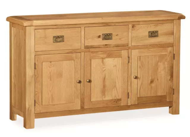 Zelah Oak Large Sideboard / 3 Door Cupboard / Large Chunky Oak Dresser Base /New