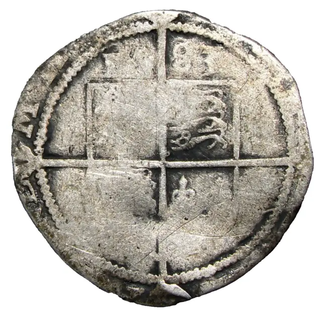 1583 Great Britain 6 Pence Elizabeth I Silver #21348z