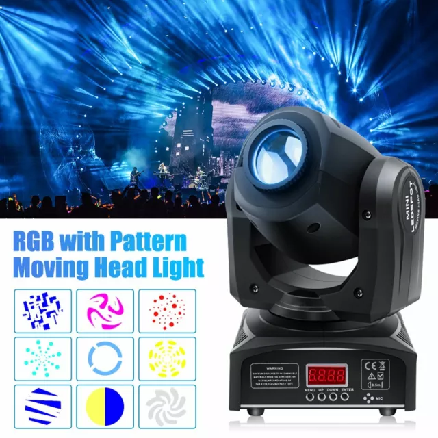 2 Stück 80W LED 8 GOBO RGBW Moving Head Bühnenlicht DMX512 Party DJ Scheinwerfer 3