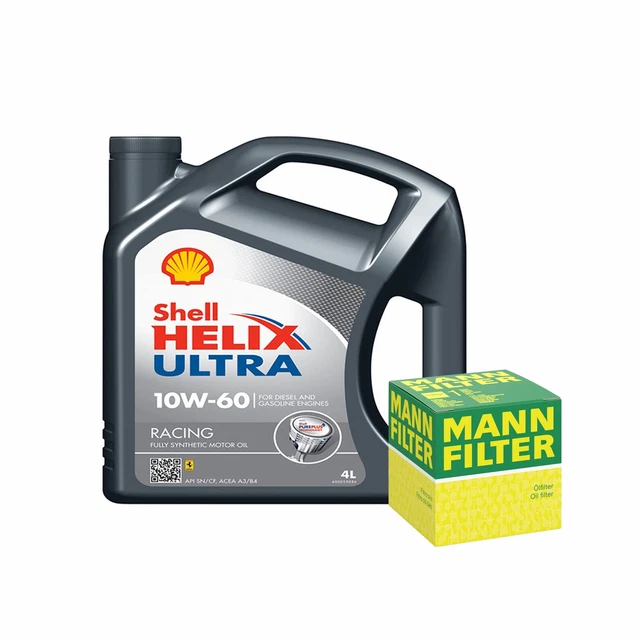 Shell R10 Oil SHELL HELIX ULTRA Racing 10W60 Engine Oil 4L Mann Oil Filter Service ...