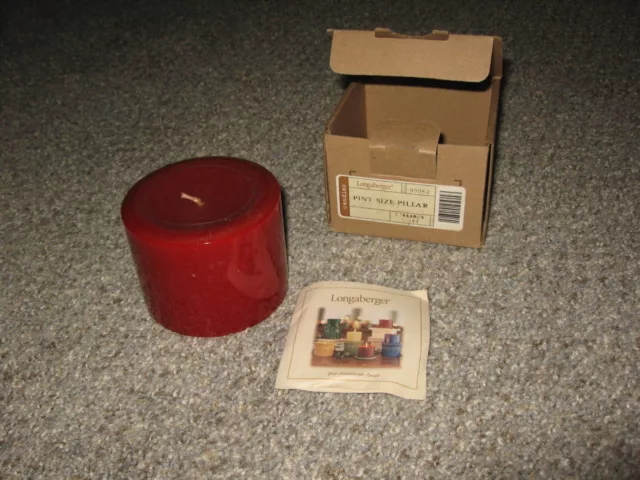 Longaberger Unburned Pint Size Pillar Candle in Cinnamon Clove