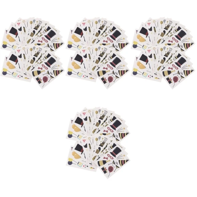 80 Blätter Neujahrsparty Tattoos Aufkleber Silvester DIY Tattoos Aufkleber