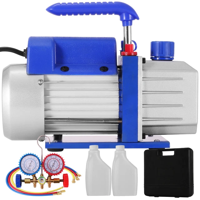 4CFM VACUUM PUMP HVAC Refrigeration R134A R502 R22 R12 1Stage Oil Drain