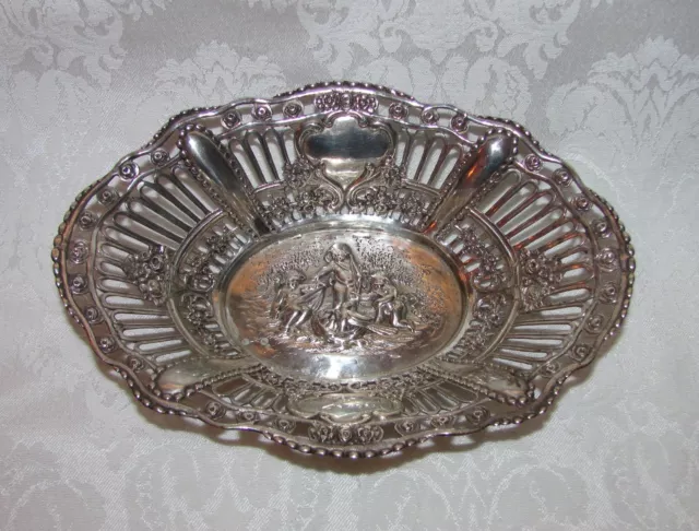 Antique German .800 Silver Bonbon Dish Circa 1900