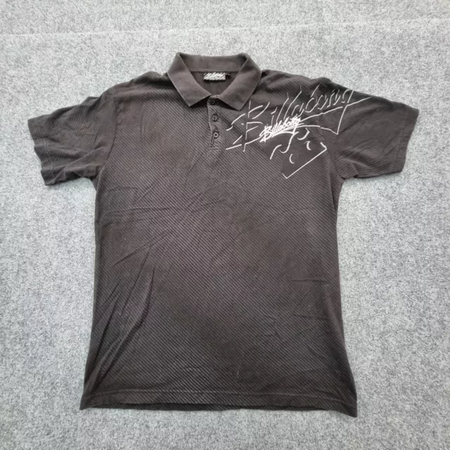 Vintage Billabong Shirt Men LARGE black short sleeve cotton polo TShirt Size L
