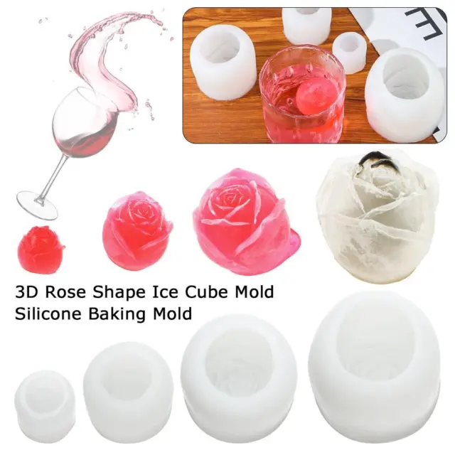 Moule de cuisson en silicone 3D Rose Moule Moule à glaçons Plateau de glace