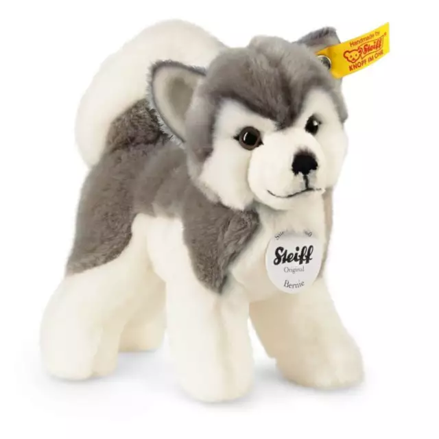 Steiff Bernie Husky, grau/weiß, stehend, 17 cm