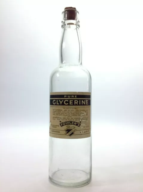 Vintage Fowler's Pure Glycerine Bottle