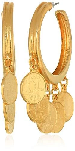 Ben-Amun Moroccan Coin 24K Gold Plated Vintage Earrings New York Fashion Jewelry