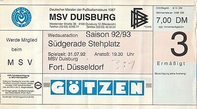 Fortuna Düsseldorf Fortuna Bl 91/92 Msv Duisburg 