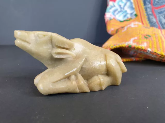 Old Shoushan Stone Carved Oxen …beautiful collection and display piece