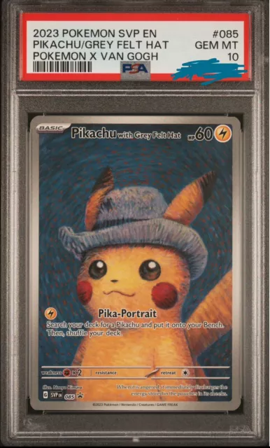 Pokemon Pikachu Van Gogh Museum With Grey Felt Hat 085 Promo PSA 10 Gem Mint