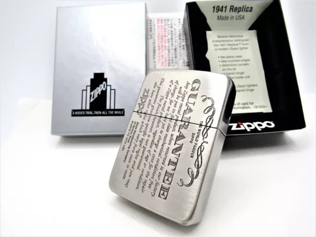 Guarantee 1941 Replica ZIPPO 2020 MIB Rare