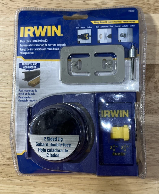 Irwin 3111002 Door Lock Installation Kit With Bonus Router Bit / Latch Plate Jig
