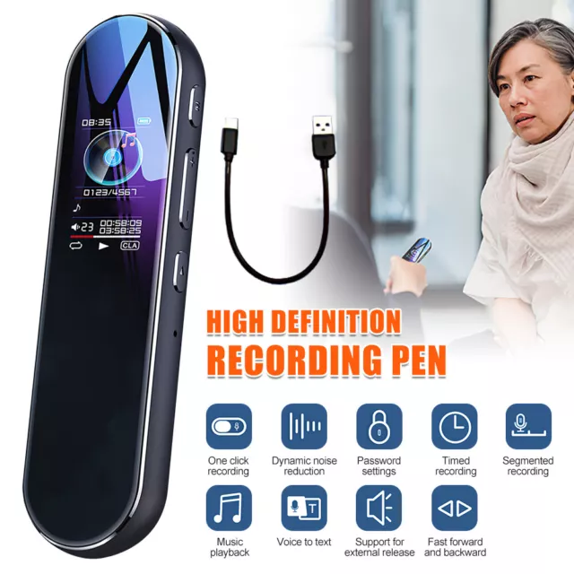 Digital Diktiergerät Mini Tragbar Aufnahmegerät Audio Voice Recorder MP3-Player
