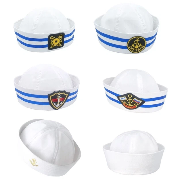HATS WHITE CAPTAIN Navy Marine Caps Hats for Women Men £7.19 PicClick UK