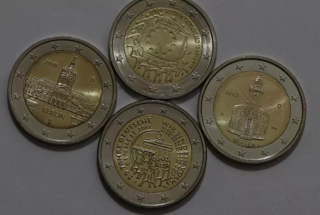 🧭 🇩🇪 Germany 2 Euro - 4 Commemorative Coins B56 #9