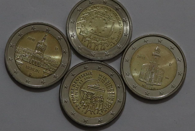 🧭 🇩🇪 Germany 2 Euro - 4 Commemorative Coins B56 #9