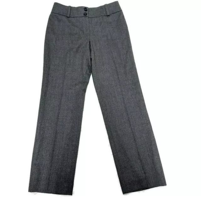 Talbots Petites Women's Sz 2 Gray Wool Blend Stretch Career Pants Made In Italy