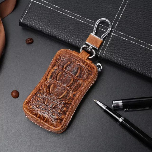 Genuine Leather Car Key Bag Crocodile Pattern Key Storage Box
