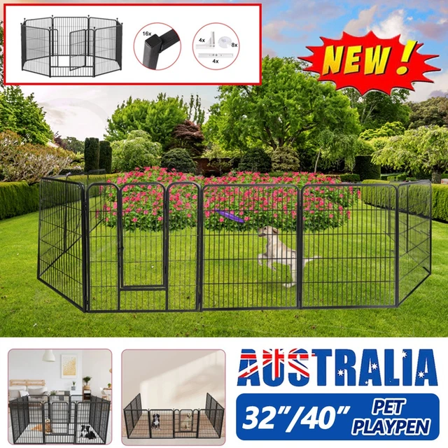 14/32/40& PET DOG Playpen Enclosure 8 Panel Cage Puppy Fence Exercise ...
