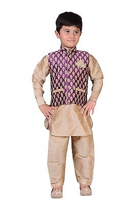 Boys Indian Pakistani kids sherwani Waistcoat jacket Kurta salwar For EID 873 UK