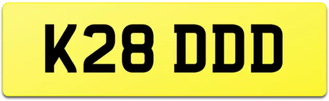 K28 Ddd Cherished Private Car Reg Number Plate Fees Paid / Dd Dee D Di Di Diane