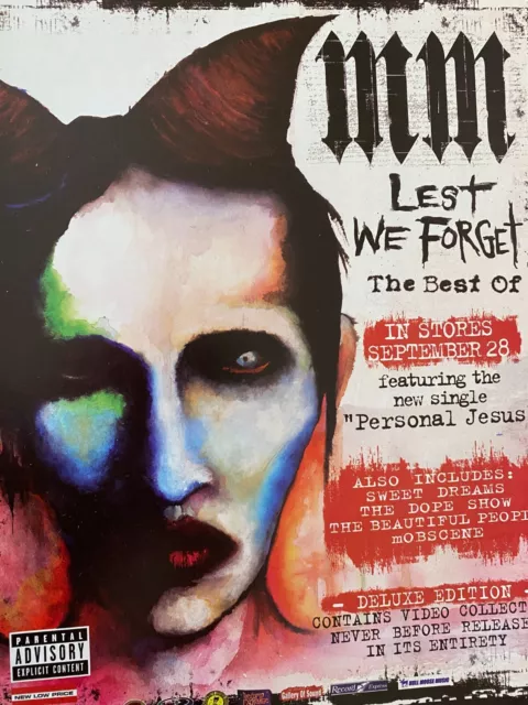 Marilyn Manson, Lest We Forget, Full Page Vintage Promotional Ad