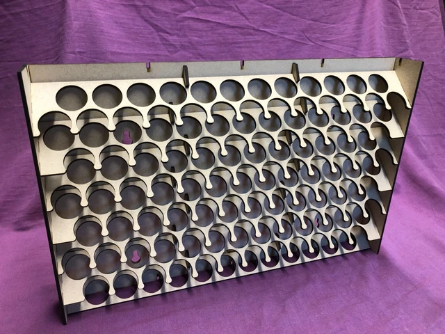 HOBBY PAINT RACK for Vallejo and Army Painter. 75 pot capacity wall ...
