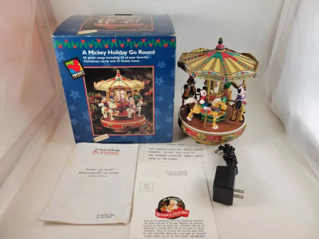 Disney Mr. Christmas Mickey Holiday Go Round Carousel - Music & Movement - 1996