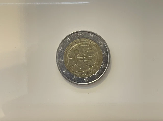 Pièce rare de 2 euros - Commémorative république française - UEM 1999 -2009