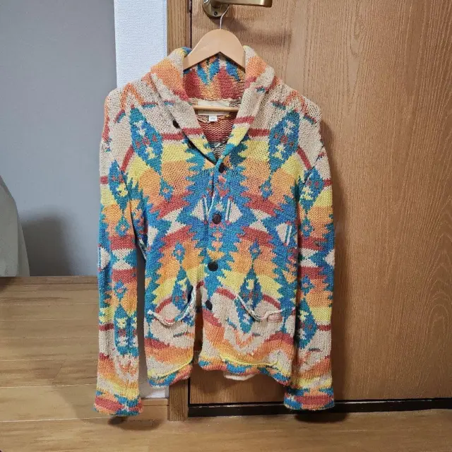 Ralph Lauren Denim Supply Aztec Southwest Navajo Cardigan Yellow XS