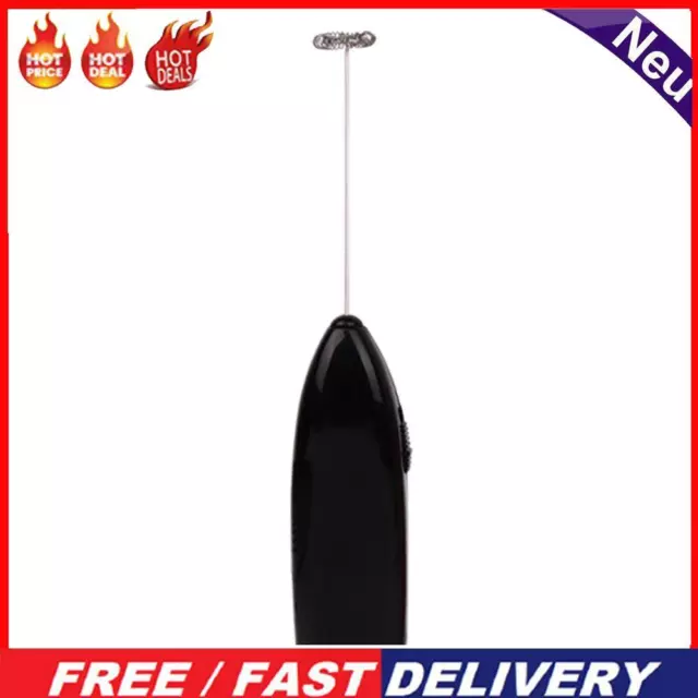 2Pcs Electric Eggbeater Milk Drink Coffee Blender Egg Beater Stirrer (Black)