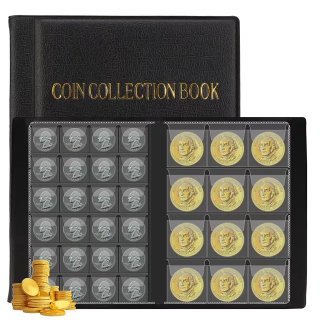 Coin Holder Collection Aufbewahrung Sammeln von Geld Penny Pockets 300Album Book