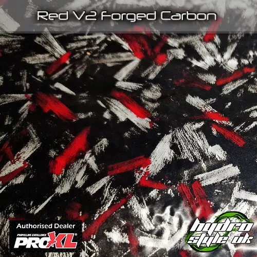 ROLLED - Red V2 Forged Carbon Hydrodipping Film