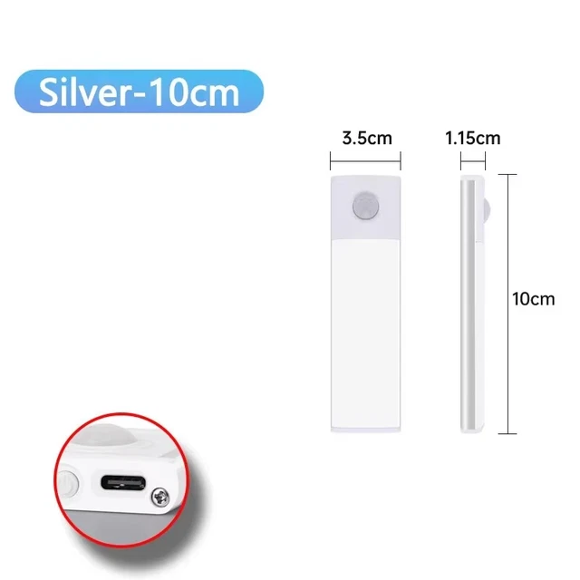 LED CABINET LIGHT USB Type-C Rechargeable Motion Sensor Led Lamp for ...