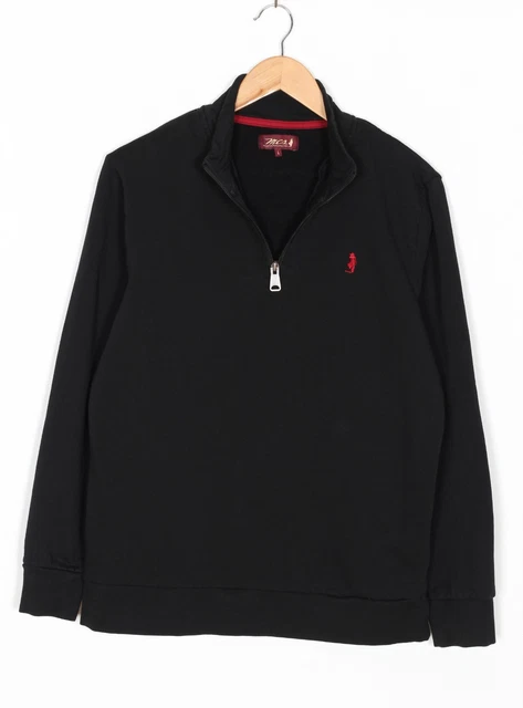 Pull Marlboro Classics Noir Homme Taille XL - Coton, Rayé, Manches Longues - Très Bon état Occasion
