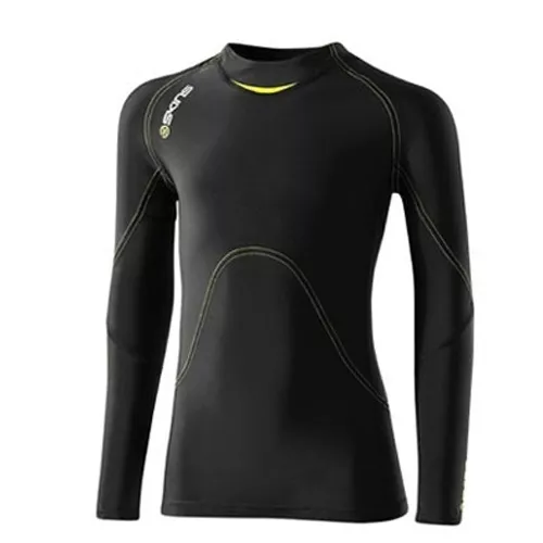 Skins A400 Youth Compression Long Sleeve Top (Black/Yellow) | Great Bargain