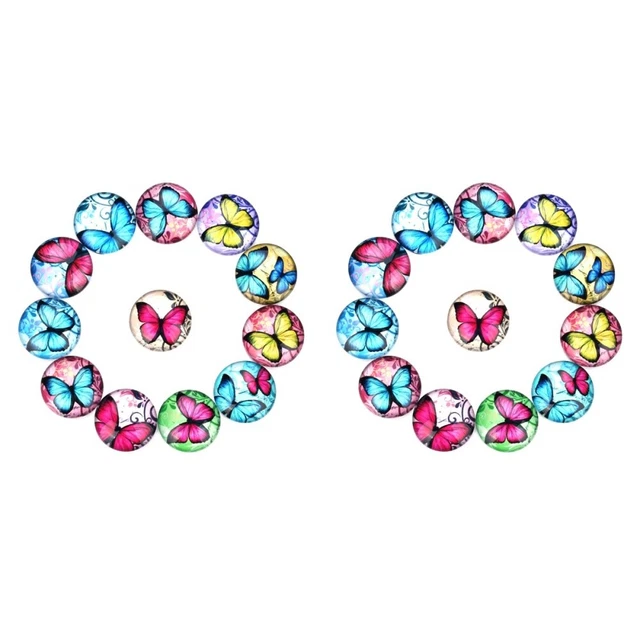2x Glas Patch Edelstein Glas Kristall Bild Cabochons Flatback Charme