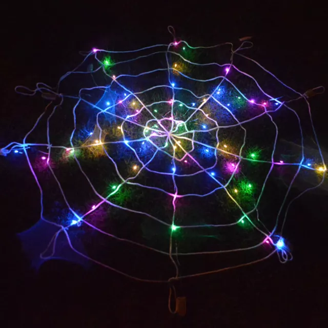 Ragnatela LED Halloween ragnatela esterna festa illumina decorazioni illuminazione ragnatela