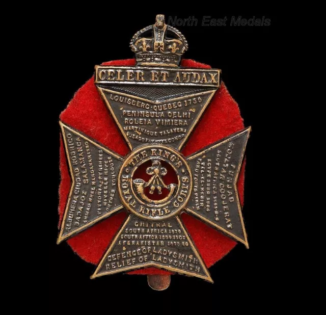 WW1 KRRC King's Royal Rifle Corps Cap Badge