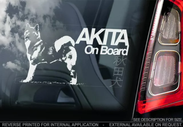 American Akita Car Sticker - Dog On Board Bumper Window Decal Sign Gift Idea V03