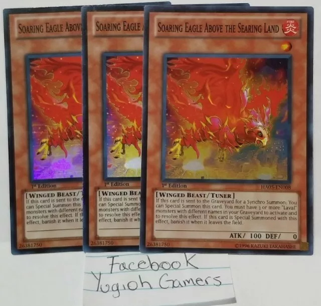 Yugioh Soaring Eagle Above The Searing Land X3 Ha05 1St Super Light Played