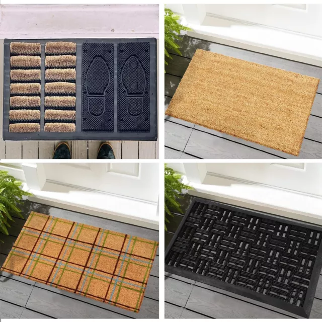 Natural Coir Door Mat Entrance Front Door Rubber Mats Indoor Outdoor Heavy Duty